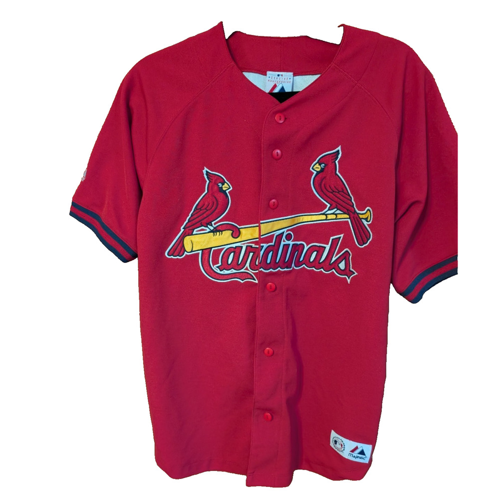 Vintage YOUTH St. Louis CARDINALS Jersey Size 14/16 LARGE MAJESTIC EUC